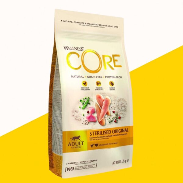 Wellness CORE וולנס קור 1.75 ק"ג מזון יבש לחתולים מסורסים בוגרים בטעם עוף