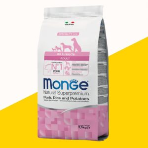 מונג' Monge מזון יבש 12 ק"ג לכלב בוגר חזיר אורז ותפו"א