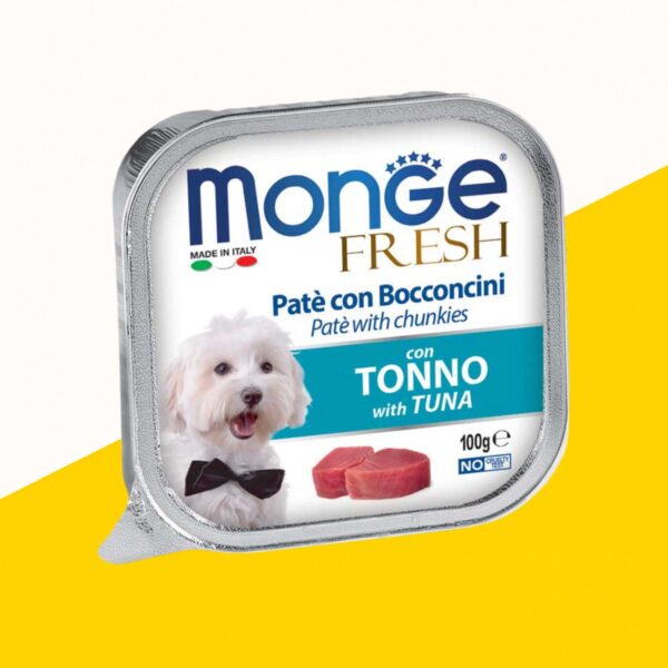 MONGE מונג פרש מזון רטוב (מעדן) לכלב בטעם נתחי טונה 100 גרם